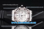 Audemars Piguet Royal Oak Offshore Chrono Miyota OS20 Quartz Steel Case with White Dial Diamonds Bezel and Black Rubber Strap (EF)