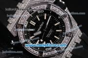 Audemars Piguet Royal Oak Offshore Diver Asia 4813 Automatic Steel/Diamonds Case with Black Dial and Stick Markers