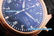 IWC Pilot Chronograph Swiss Valjoux 7750 Automatic Movement Rose Gold Case with Brown Dial and White Markers