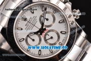 Rolex Daytona Chrono Swiss Valjoux 7750-SHG Automatic Full Steel with White Dial and Stick Markers - 1:1 Original (J12)