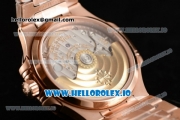 Patek Philippe Nautilus Miyota 9015 Automatic Rose Gold Case White Dial With Stick Markers Rose Gold Bracelet