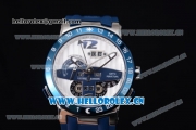 Ulysse Nardin Executive Dual Time & Big Date Asia ST25 Automatic Steel Case Silver Dial White Markers and Blue Rubber Strap