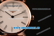 Longines La Grande Classique SWISS QUARTZ Rose Gold Case with White Dial Roman Numeral Markers and Rose Gold Bracelet