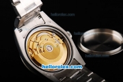 Rolex Datejust Oyster Perpetual Swiss ETA 2836 Automatic Movement Full Steel with Dark Blue Dial and White Stick Markers