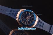 IWC Ingenieur Doppelchronograph Asia ST17 Automatic Rose Gold Case with Blue Bezel and Blue Dial - 7750 Coating