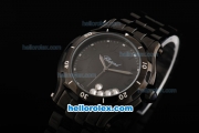 Chopard Happy Sport Miyota Quartz Movement PVD Case with PVD Bezel and Black Dial-Lady Size