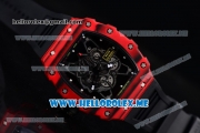 Richard Mille RM 35-01 RAFA Miyota 9015 Automatic PVD Case with Skeleton Dial and Dot Markers Black Rubber Strap