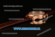 Chopard L.U.C 9015 Auto Rose Gold Case with White Dial and Brown Leather Strap - 1:1 Original (JF)