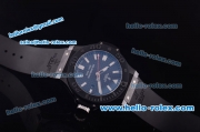 Hublot Big Bang King Swiss Valjoux 7750 Automatic Ceramic Case with Black Carbon Fiber Dial and Black Rubber Strap