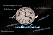 Cartier Ronde Solo Swiss ETA 2836 Automatic Steel Case with Diamond Bezel White Dial and Black Roman Numeral Markers