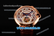 Cartier Ballon Bleu De Tourbillon Asia Automatic Rose Gold Case with Brown Dial and Roman Numeral Markers