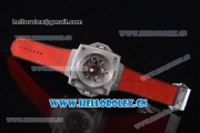 Hublot Masterpiece MP 08 Antikythera Sunmoon Asia 2813 Automatic Steel Case Skeleton Dial Red Leather Strap and White Markers