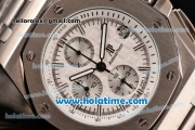 Audemars Piguet Royal Oak Offshore Chronograph Miyota OS10 Quartz Full Steel with Stick Markers and White Dial