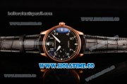 IWC Portugieser Hand-Wound Asia 6497 Manual Winding Rose Gold Case with Black Dial and White Arabic Numeral/Stick Markers