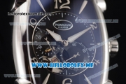 Parmigiani Kalpa Miyota 9015 Automatic Steel Case with Black Dial and Black Leather Strap Stick/Arabic Numeral Markers