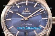 Omega Constellation Globemaster Co-Axial Master Clone Omega 8900 Automatic Steel Case with Blue Dial and Stick Markers (KW)