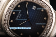 Patek Philippe Nautilus Swiss ETA 2892 Automatic Movement Full Steel with Blue Dial and Diamond Markers/Bezel