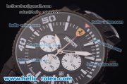 Ferrari Chronograph Miyota Quartz Full PVD with Black Dial and Three White Subdials