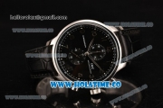 IWC Portuguese Chrono Miyota Quartz Steel Case with Black Dial and Arabic Numeral Markers