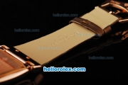 Patek Philippe Twenty-4 Swiss Quartz Movement Rose Gold Case with Diamonds/White Dial and Brown Leather Strap