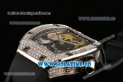 Richard Mille RM026-01 Miyota 6T51 Automatic Diamonds/Steel Case with Diamonds Panda Dial and Black Rubber Strap