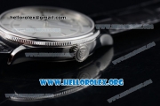 Rolex Cellini Clone Rolex 3132 Automatic Steel Case with Silver Dial Black Leather Strap - (BP)