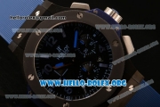 Hublot Big Bang Chronograph Swiss Valjoux 7750 Automatic PVD Case with Blue Dial and Blue Rubber Strap (YF)