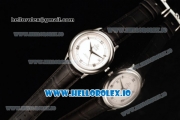 Omega De Ville Prestige Co-Axial Clone Omega Calibre 2500 Automatic Movement Steel White Dial and Roman Numeral Markers Leather Strap (YF)
