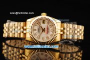 Rolex Datejust Oyster Perpetual Automatic Movement Full Gold with White Dial and Arabic Numeral Markers-Lady Model