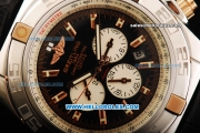 Breitling Chronomat B01 Automatic Movement Steel Case with Black Dial and Black Leather Strap