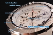 Breitling Super Avenger Chronograph Swiss Valjoux 7750-SHG Automatic Stainless Steel Case with Stainless Steel Strap and White Dial Numeral Markers