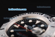 Rolex Yacht-Master Swiss ETA 2836 Automatic Movement Silver Case with Black Dial and SS Strap