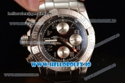 Breitling Super Avenger II 7705 Automatic Steel Case with Black Dial Arabic Numeral Markers and Steel Bracelet (GF)