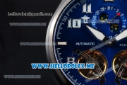 IWC Big Pilot Double Tourbillon Asia ST28 Automatic PVD Case with Blue Dial and Brown Leather Strap Stick/Arabic Numeral Markers