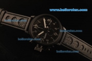 U-Boat Chronograph Swiss Valjoux 7750 Automatic Movement PVD Case with Black Dial and Black Leather Strap