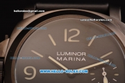 Panerai Special Edition 2002 Luminor Marina Left Handed Swiss ETA 6497 Manual Winding PVD Case with Black Dial and Black Leather Strap - 1:1 Original