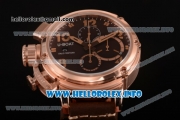 U-Boat U-51 Chimera Watch Chrono Miyota OS10 Quartz Rose Gold Case with Brown Dial and Arabic Numeral Markers