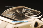 Cartier Roadster Swiss ETA 2836 Automatic Full Steel with Black Dial and White Roman Markers