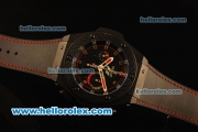 Hublot King Power Swiss Valjoux 7750 Automatic PVD Case with Black Dial and Black Rubber Strap