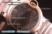 Cartier Ballon Bleu De Cartier Swiss ETA Quartz Full Rose Gold with Brown Dial and Roman Markers