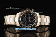 Rolex Daytona Chronograph Swiss Valjoux 7750 Automatic Movement Steel Case with Blue Dial and Black Bezel-Steel Strap