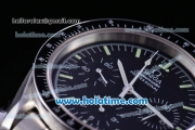 Omega Speedmaster Chronograph Venus 75 Manual Winding Movement Full Steel with Black Dial and White Stick Markers