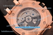 Audemars Piguet Royal Oak Offshore Chronograph Swiss Valjoux 7750 Automatic Rose Gold Case with PVD Bezel Stick Markers and Black Rubber Strap