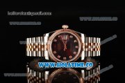 Rolex Datejust Swiss ETA 2836 Automatic Two Tone with Black MOP Dial and Diamonds Markers