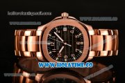 Patek Philippe Aquanaut Miyota 9015 Automatic Full Rose Gold with Black Dial and Arabic Numeral Markers (BP)