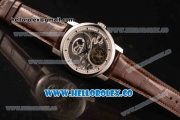 Vacheron Constantin Traditionelle Minute Repeater Tourbillon Swiss Tourbillon Manual Winding Steel Case with Gray Dial and Brown Leather Strap