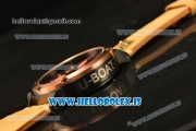 U-Boat Chimera Chronograph OS10 Quartz With Rose Gold Bezel and Black Case Brown Leather Dark Orange Marker