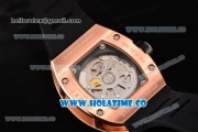 Richard Mille RM010 Miyota 9015 Automatic Rose Gold/Diamonds Case with Skeleton Dial and Green Inner Bezel