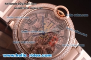 Cartier Ballon Bleu de Cartier Skeleton Automatic Rose Gold Case/Bracelet with Diamond Bezel