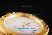 Rolex Yachtmaster Swiss ETA 2836 Automatic Movement Full Gold Case/Strap with White Dial and White Round Hour Marker